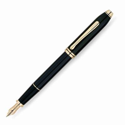 Stylo Plume Cross Townsend Laque noire et Plaqué Or