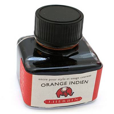 Flacon d'encre Orange Indien Herbin