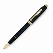 Stylo Plume Cross Townsend Laque noire et Plaqué Or