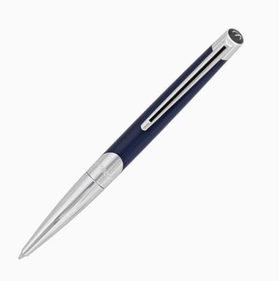 Stylo Bille Argenté et Bleu Dupont