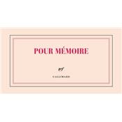 Bloc Pour Mémoire Gallimard