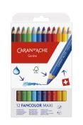 Etui 12 Crayons de Couleur Fancolor Maxi Caran d'Ache